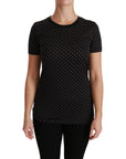 Dolce & Gabbana Chic Black Dotted Crewneck Cotton Tee