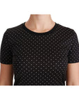 Dolce & Gabbana Chic Black Dotted Crewneck Cotton Tee