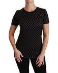Dolce & Gabbana Chic Black Dotted Crewneck Cotton Tee