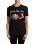 Dolce & Gabbana Black Cotton Crewneck Tee with Unique Print
