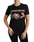 Dolce & Gabbana Black Cotton Crewneck Tee with Unique Print