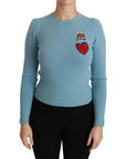 Dolce & Gabbana Queen Heart Beaded Wool Sweater