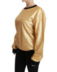 Dolce & Gabbana Elegant Gold Crew Neck Cotton Sweater