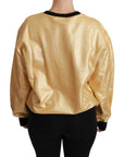Dolce & Gabbana Elegant Gold Crew Neck Cotton Sweater