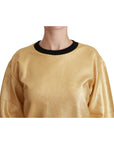 Dolce & Gabbana Elegant Gold Crew Neck Cotton Sweater