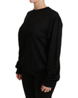 Dolce & Gabbana Elegant Black Cotton Crew Neck Pullover Sweater