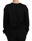 Dolce & Gabbana Elegant Black Cotton Crew Neck Pullover Sweater