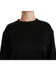 Dolce & Gabbana Elegant Black Cotton Crew Neck Pullover Sweater