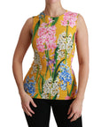 Dolce & Gabbana Sunshine Floral Crewneck Sleeveless Blouse