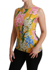 Dolce & Gabbana Sunshine Floral Crewneck Sleeveless Blouse