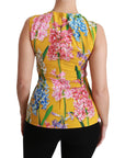 Dolce & Gabbana Sunshine Floral Crewneck Sleeveless Blouse