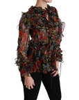 Dolce & Gabbana Elegant Floral Silk Long Sleeve Blouse
