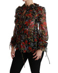 Dolce & Gabbana Elegant Floral Silk Long Sleeve Blouse