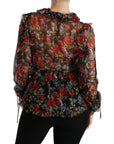 Dolce & Gabbana Elegant Floral Silk Long Sleeve Blouse