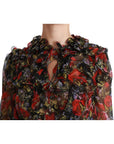 Dolce & Gabbana Elegant Floral Silk Long Sleeve Blouse
