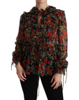 Dolce & Gabbana Elegant Floral Silk Long Sleeve Blouse