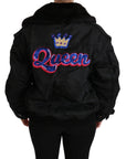 Dolce & Gabbana Elegant Black Bomber Jacket with Detachable Features