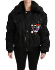 Dolce & Gabbana Elegant Black Bomber Jacket with Detachable Features