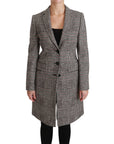 Dolce & Gabbana Elegant Multicolor Checked Knee-Length Jacket Coat