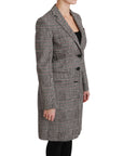 Dolce & Gabbana Elegant Multicolor Checked Knee-Length Jacket Coat