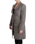 Dolce & Gabbana Elegant Multicolor Checked Knee-Length Jacket Coat