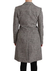 Dolce & Gabbana Elegant Multicolor Checked Knee-Length Jacket Coat