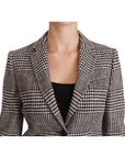 Dolce & Gabbana Elegant Multicolor Checked Knee-Length Jacket Coat