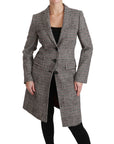 Dolce & Gabbana Elegant Multicolor Checked Knee-Length Jacket Coat