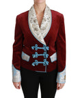 Dolce & Gabbana Opulent Red Baroque Detail Blazer