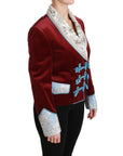 Dolce & Gabbana Opulent Red Baroque Detail Blazer