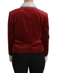 Dolce & Gabbana Opulent Red Baroque Detail Blazer