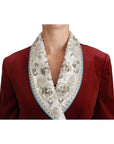 Dolce & Gabbana Opulent Red Baroque Detail Blazer
