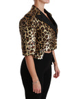 Dolce & Gabbana Gold Leopard Print Short Sleeve Blazer