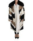 Dolce & Gabbana Elegant Multicolor Shearling Cape Coat