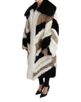 Dolce & Gabbana Elegant Multicolor Shearling Cape Coat
