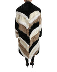 Dolce & Gabbana Elegant Multicolor Shearling Cape Coat