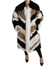 Dolce & Gabbana Elegant Multicolor Shearling Cape Coat