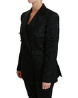 Dolce & Gabbana Elegant Crown-Patterned Double Breasted Jacket
