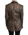 Dolce & Gabbana Elegant Gold Floral Lace Blazer Jacket