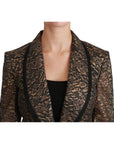 Dolce & Gabbana Elegant Gold Floral Lace Blazer Jacket