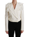 Dolce & Gabbana Elegant White Double Breasted Blazer Jacket