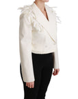 Dolce & Gabbana Elegant White Double Breasted Blazer Jacket