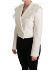 Dolce & Gabbana Elegant White Double Breasted Blazer Jacket