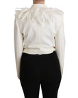 Dolce & Gabbana Elegant White Double Breasted Blazer Jacket