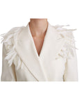 Dolce & Gabbana Elegant White Double Breasted Blazer Jacket