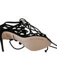 Dolce & Gabbana Elegant Black Suede Stiletto Ankle Strap Sandals