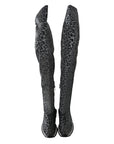 Dolce & Gabbana Elegant Leopard Booties Above Knee Shoes