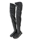Dolce & Gabbana Elegant Leopard Booties Above Knee Shoes