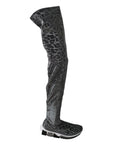 Dolce & Gabbana Elegant Leopard Booties Above Knee Shoes