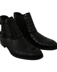 Dolce & Gabbana Elegant Derby Brogue Boots in Exotic Leather